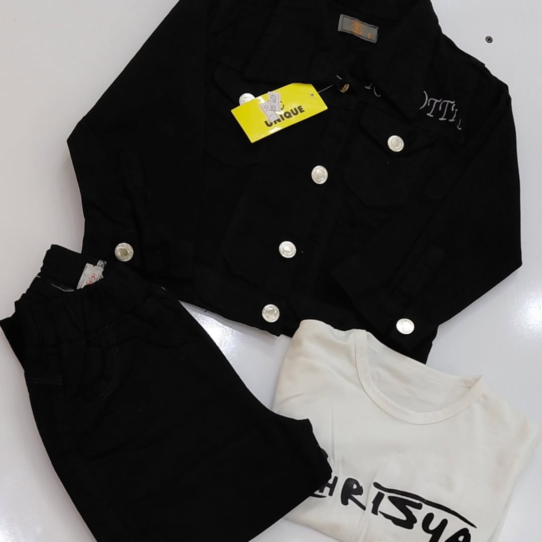 کت و شلوار کتان  سایز ۲ تا ۷ سال رنگ مشکی